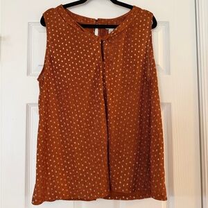 Elegant Sleeveless Rust Blouse